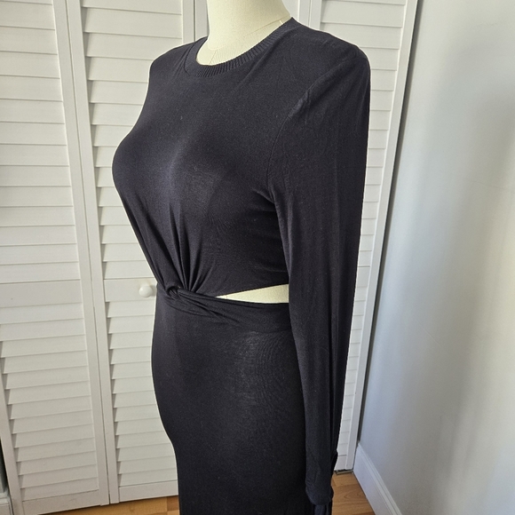 ASOS Cutout Maxi Dress Women's 12T Witchy Goth Vampire Morticia Adams Romantic - Picture 4 of 12